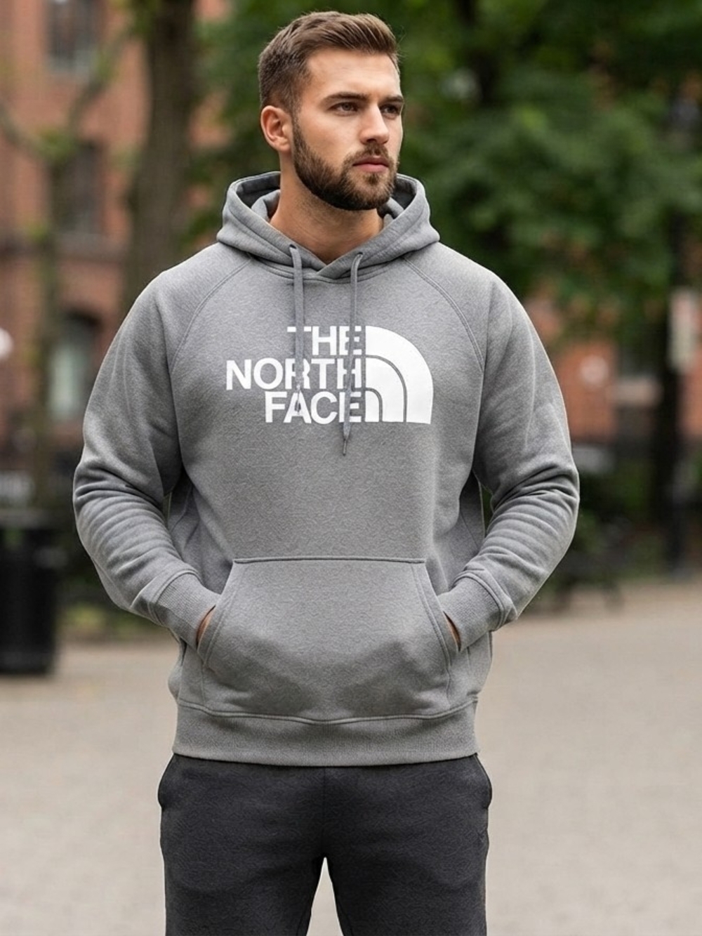 The North Face Men's Grey Pullover Hoodie